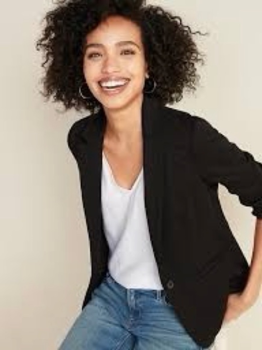 3/$30 OLD NAVY Classic Ponte-Knit Blazer Black Size Small